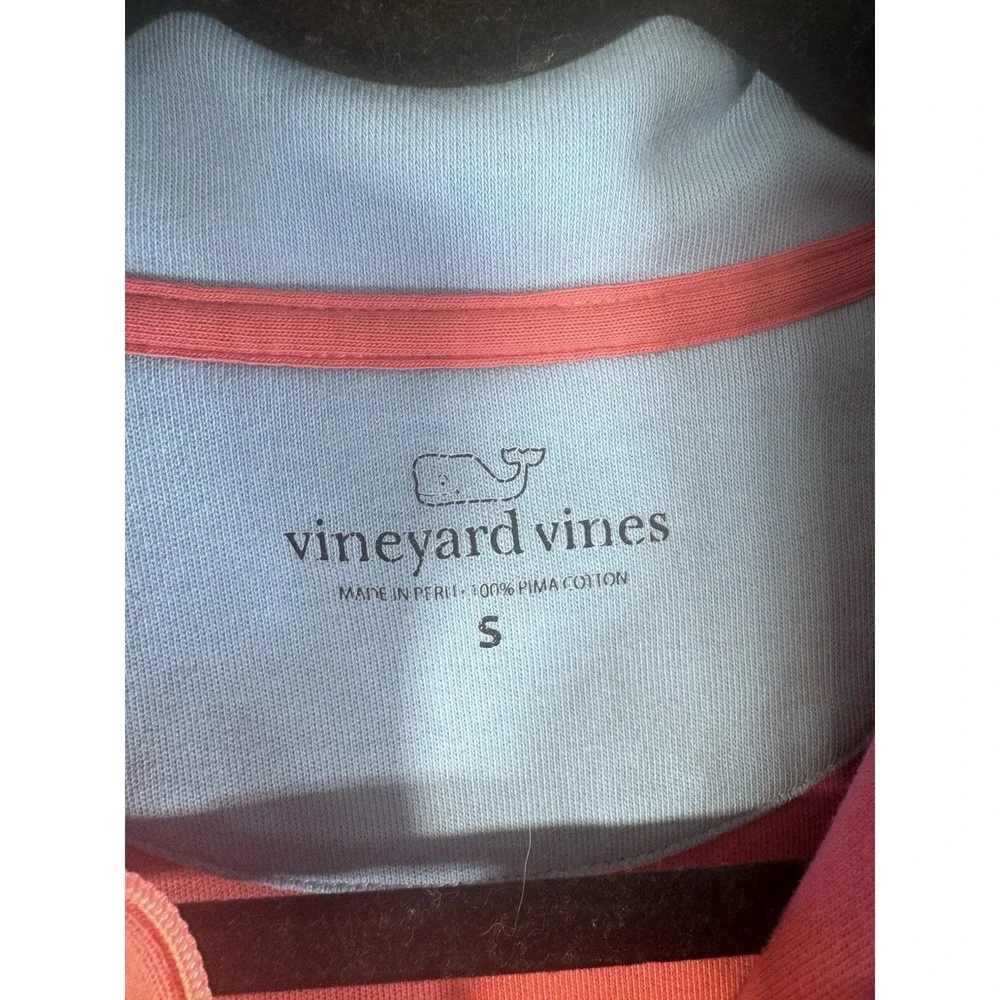 Vineyard Vines Pink Knit Pima Cotton Pullover Sweater Mock‎ Neck 1/4 Zip S